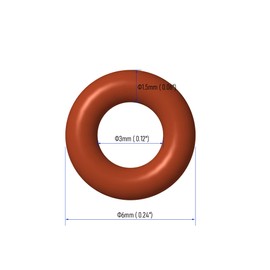 FOCMKEAS 50 PCS Silicone O-Rings, 6mm OD 3mm ID 1.5mm Width VMQ Seal Gasket for Wide Variety of Sealing Applications, Red