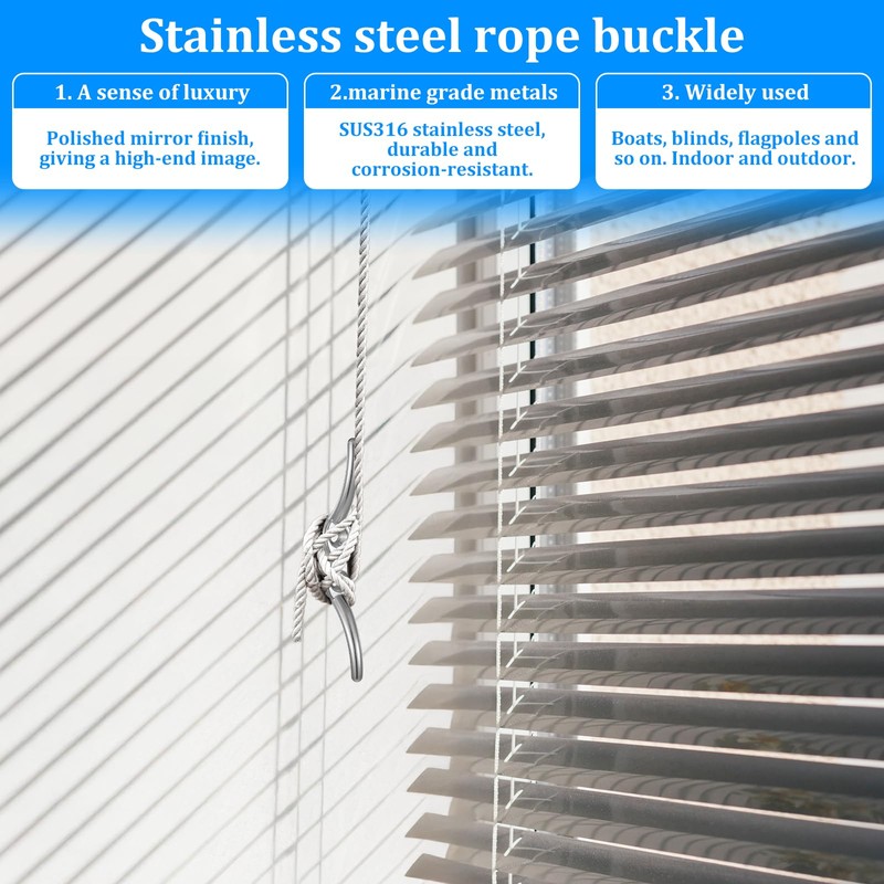 2 Pcs Marine Hardware Rope Cleat, 4 Inch Stainless Steel