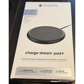 Mophie 10W Charge Stream Pad+ For Qi-Enabled Smartphones - Black - NEW