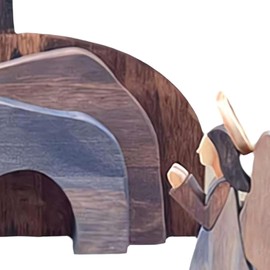 Perfeclan Osterauferstehungsszene Set Holzdekorationen Praktische robuste Figuren freie für Hausschalter