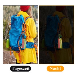 Yuanchu 6Pcs Safety Reflective Strips, Night Reflector Pendants Reflector Backpack Tags Reflective Key Chains Strap with Hanging Buckle for Outdoor Climbing Camping Cycling
