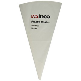 Winco - Bolsa de repostería de algodón con revestimiento de plástico, 21 pulgadas, color blanco, talla M