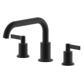 Derengge Bathtub Faucet with Valve, 2-Handle Widespread Roman Tub Faucet,3 Hole Deck Mount Roman Bathtub Faucet,Matte Black,RF-3055-MT