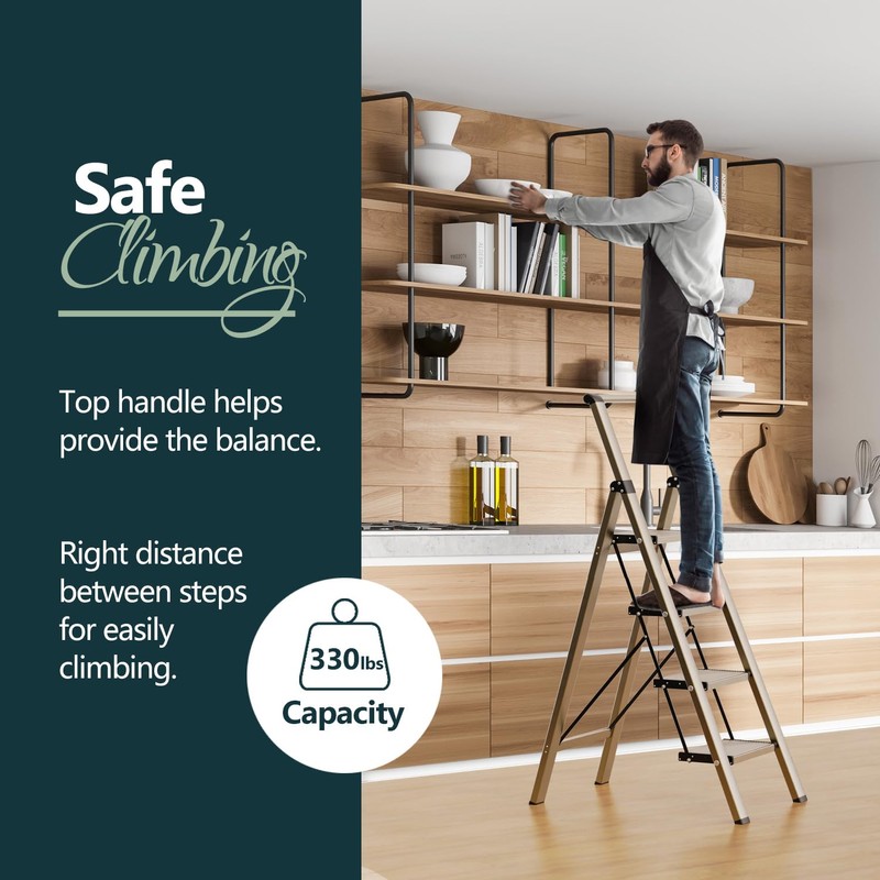 WOA WOA 4 Step Ladder for 10 Feet High Ceiling,