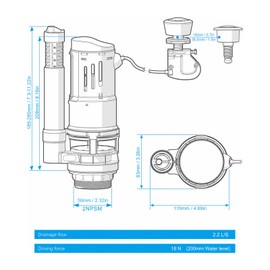 Ibergrif Universal Cable Mechanism for Toilet Flush, Double Flush Valve 3/6 Litre, Drain Valve Toilet Flush