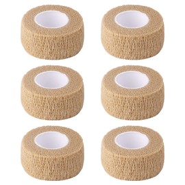 6pc-1 Inch Wide Skin Colour Elastic Self- Adhesive Bandage Finger Tape,Wrap Bandages, for Wrist and Ankle Sprains & Swelling