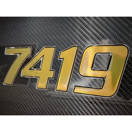 Domed 3D Boat Registration Numbers and Letters Sport Series (Gold/Black & Chrome, 16)