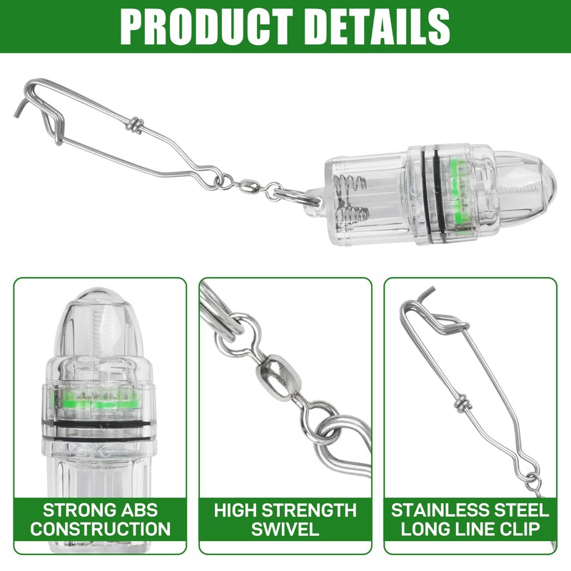 Fishing Light Underwater, 4.3" Deep Drop Lights Battery Powered LED