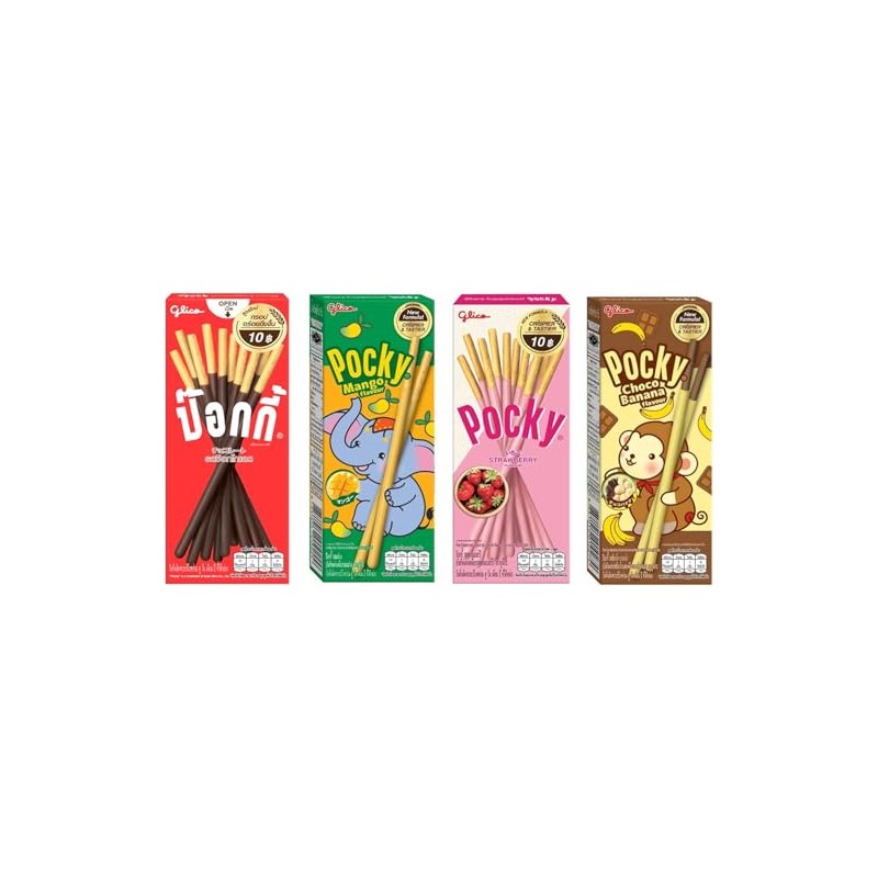 Pocky Variety Pack (Set of 4 Flavours: Original Chocolate (22g),