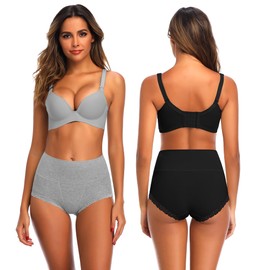 OPIBOO Plus Size Womens Underwear Cotton Tummy Control Postpartum Soft Panties Ladies Comfort Breathable Briefs High Waisted Packs 4x