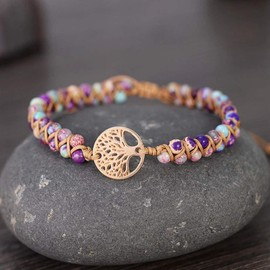ZOSOJONA Starto Boho Bracelets Stone Japser Fancy Friendship Bracelets Lovers Couples Yoga Bracelet Jewelry Gifts