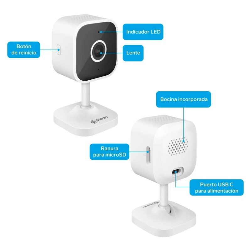 STEREN Cámara de Seguridad Wi-Fi* 3 Mpx Fija