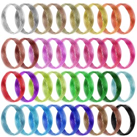 36 Rolls 20 Gauge 1180.8 Feet Craft Wire for Jewelry Floral Making Soft Metal Beading Wire Colored Aluminum Bendable Wire for DIY Craft Sculpting Gem Garden Art Supplies, 36 Colors