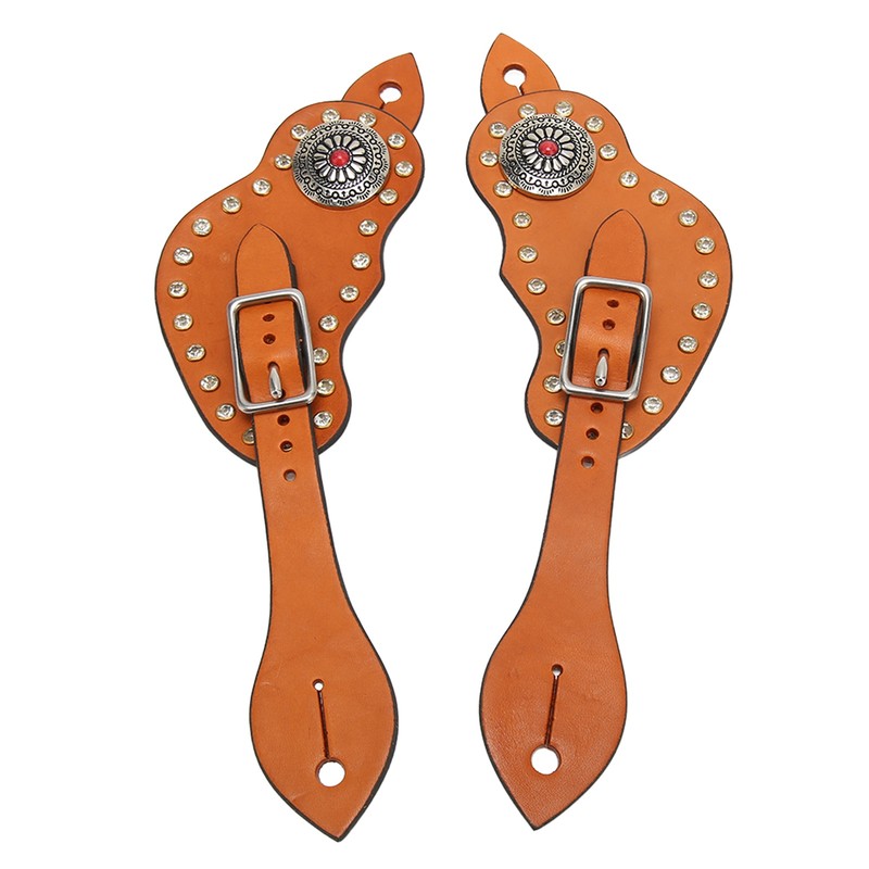 Spur Strap Artificial Leather Adjustable Western Spur Strap with Buckle