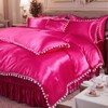 Bedorm Luxury Silky Comforter Full Hot Pink Satin Bedding Comforter