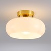 SHBEILOU Semi Flush Mount Ceiling Light, 11 Inch Gold Mid