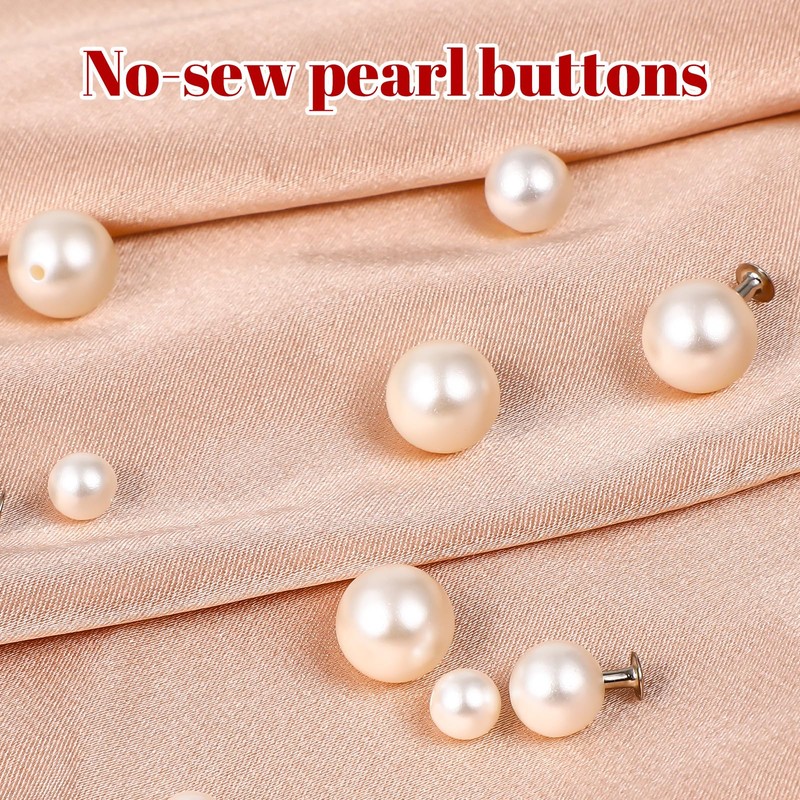 NUOBESTY 150 Pcs Pearl Rivets Beads Fake Pearl Studs Bridal