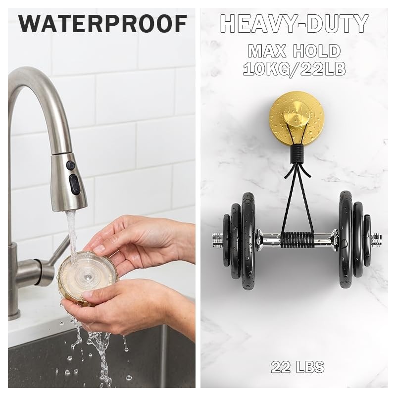 4 Pack Suction Cup Hooks for Shower, Removable Metal Hooks