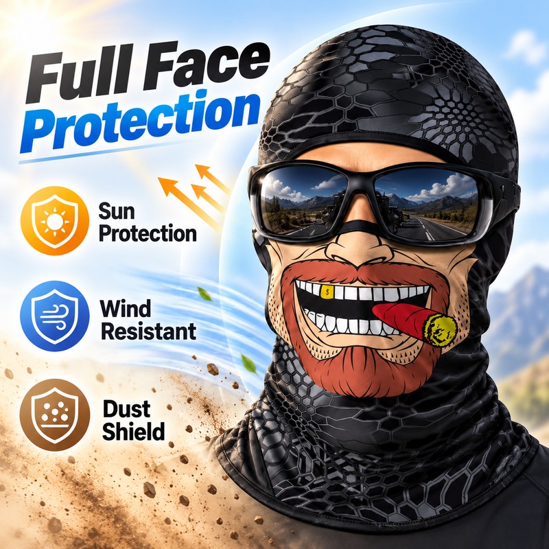 Breathable Full Face Balaclava Mask for Motorcycle Riding – Lightweight