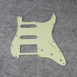 FLEOR HSS Guitar Pickguard 11-Hole ST Style Electric Guitar Pick Guard Backplate Set with Mounting Screws,3Ply Mint Green