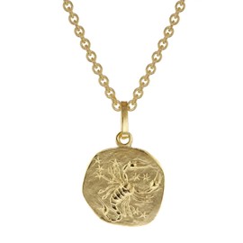 trendor Zodiac Sign for Children Scorpio Gold 333 Pendant + Chain Zodiac Sign Loving Necklace for Girls and Boys, 75905-11, scorpio