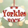 CafePress 2 Yorkie Oval Wood Ornament, 5.25" W x 3.5"
