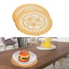 2pcs Hot Lace PVC Golden Plastic Table Mat, Bowl Coaster
