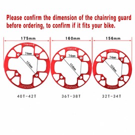 UPANBIKE Mountain Bike Chainring Guard Protector 104BCD Aluminum Alloy Chainring Cover for Chainring Sprocket (Black, 40T-42T)