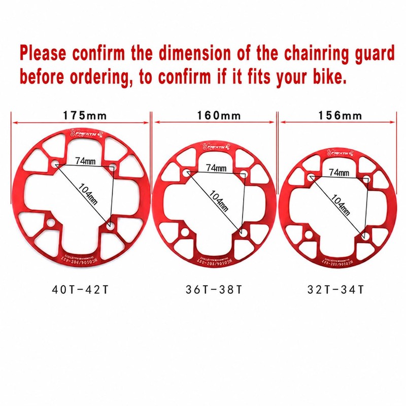 UPANBIKE Mountain Bike Chainring Guard Protector 104BCD Aluminum Alloy Chainring