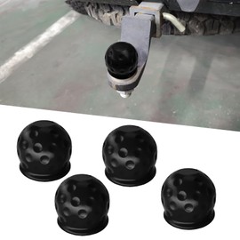 HQRNYP 4PCS Trailer Ball Cover, Trailer Hitch Covers, 2-Inch Rustproof Rubber Car Towing Hitch Protection Cap, Universal Car Accessories Dustproof Tow Ball Sleeve Cap for RV Truck Boat (Black, 4PCS)