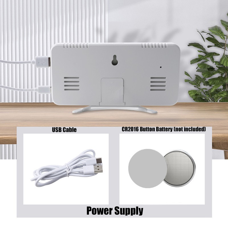 LED Digital Alarm Clock USB Charging Mirror Clock with 4