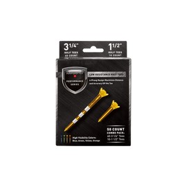 Maxfli Performance Series Low Resistance 3 1/4'' & 1 1/2'' Assorted Golf Tees - 50 Pack
