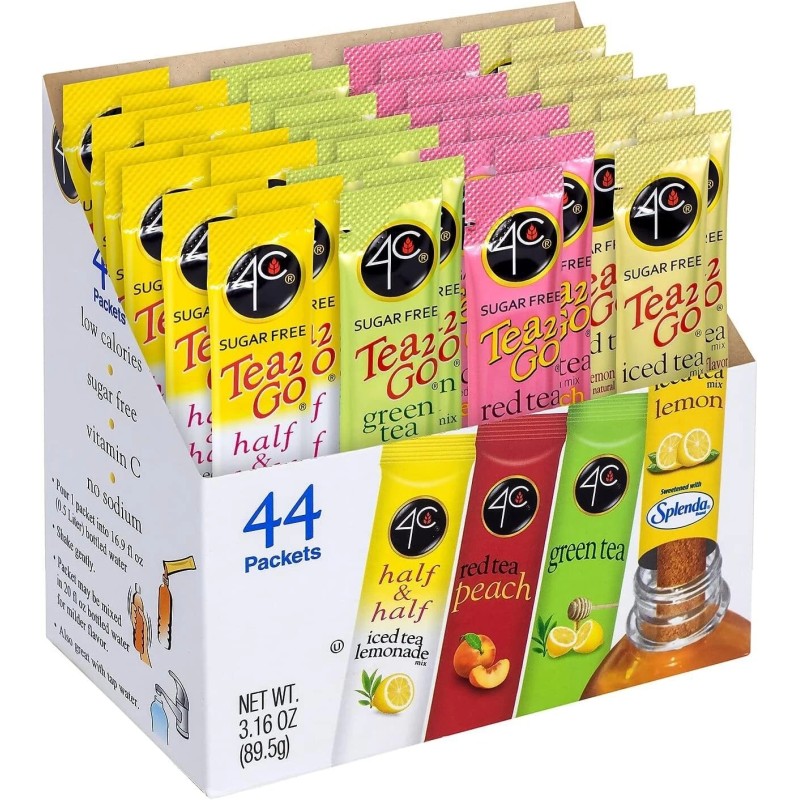 4C Iced Tea Variety Pack Sugar Free Drink Mix Green