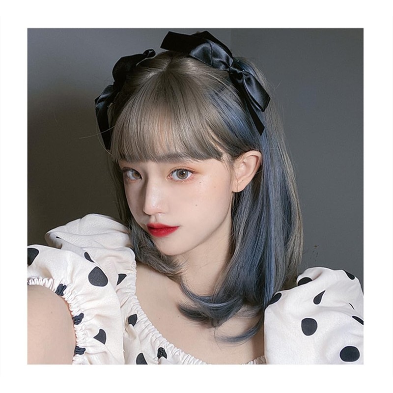 Eileen Gray Blue Wig, Natural Fluffy Feel, Women’s Wig, Straight,