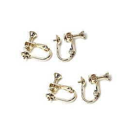 Jewelry Shop M ca0029 Screw Core with Plate, Base Included, Screw Springs, Studs, Direct Connection, Earring Hardware, Hypoallergenic, 2 Pairs 4 Pieces, Nickel Brass Silver Metal