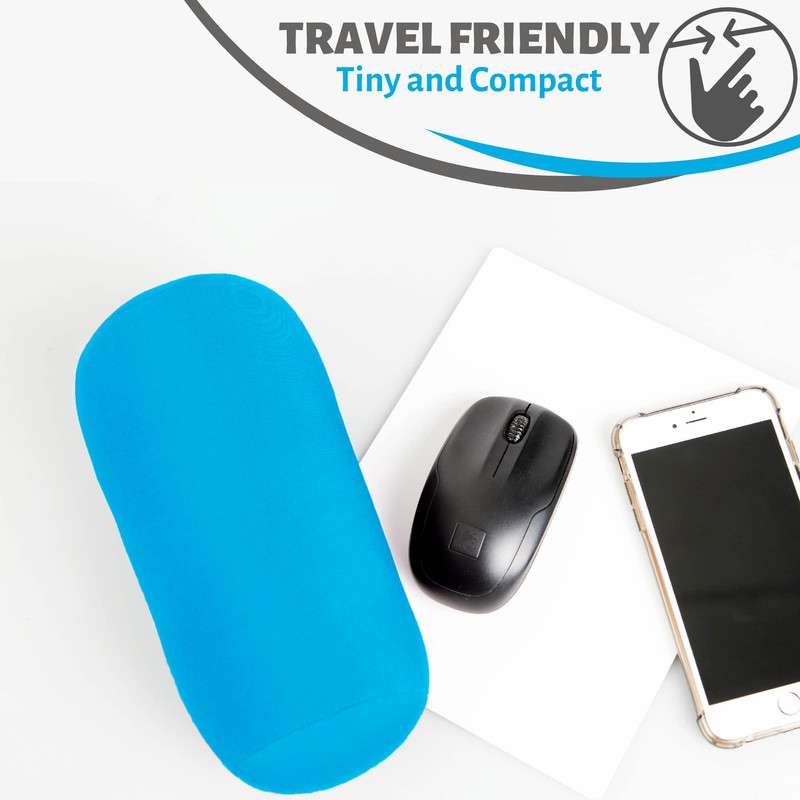 Travel Fanatics Mini Microbead Pillow – 3.5"x8" Small Neck Pillow