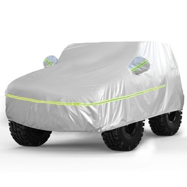 6 Layers Waterproof Car Cover Custom Fit for 2007-2023 Jeep Wrangler JK JKU JL JLU 4 Door Unlimited Sport Sahara Rubicon w/Reflective Strip, Dust Rain Snow Cover Universal Fit for 1987-2006 YJ TJ