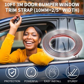 TUCKBOLD Car Truck Window Trim Strip 2/5" 10mm Width 10Ft 300cm Self Adhesive Scratch-Proof | Universal Exterior Interior Bumper Door Body Side Decorative Sticker Gloss Silver Tone 1 Set