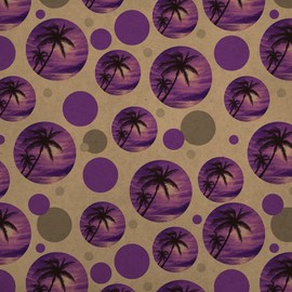 GRAPHICS & MORE Purple Sunset Beach Palm Tree Hawaii Paradise Premium Kraft Gift Wrap Wrapping Paper Roll