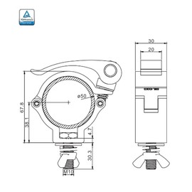 Quick Release Stage Light Clamps Fit 2 inch OD Truss Pipe Heavy Duty 220 Lbs Aluminum Alloy for Moving Head Light Par Lighting Spotlight (2PCS)