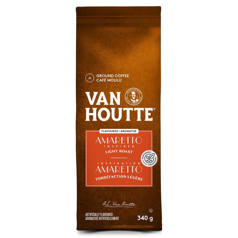Van Houtte Amaretto Ground Coffee, 340g, Can Be Used With