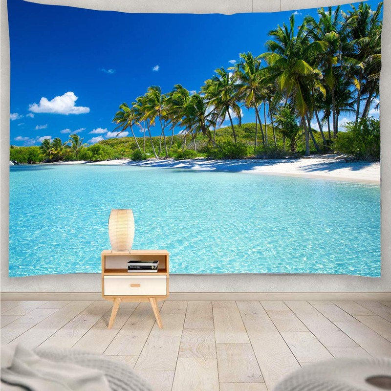 YISURE Ocean Tapestry Wall Hanging Sea Beach 108 x 80