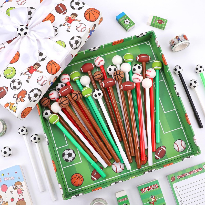 BESARME 30 Pcs Fun Pens, Gel Pen with 3D Sports