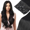 MEI YUAN LIN Natural Black Clip In Hair Extensions Real