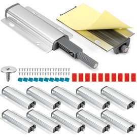 Mudder 10 Pcs Cabinets Latches Magnetic Push Catch to Open Door Latch Touch Latches Kitchen Door Push Release Latch for Drawer Closure Catch Press Out Cabinet Hardware