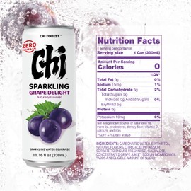 CHI FOREST Grape Delight sparkling water, 0 Sugar 0 Carolies, 11.16 fl oz* 24