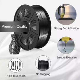 Inkjetofficesupply PLA Silk Black Filament 1.75mm 3D Printer Filament 2.2Lbs Spool for 3D Printing