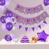 yujiaonly 12nd Birthday Party Decorations Purple Happy Birthday Paper Banner