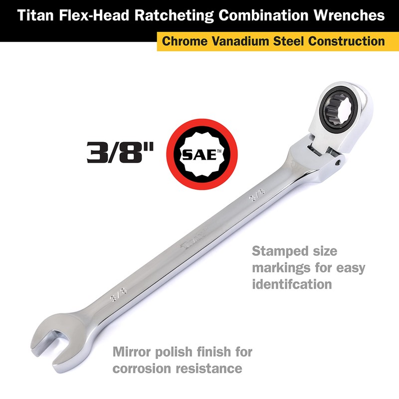 Titan 12903 3/8" Flex Ratcheting Wrench