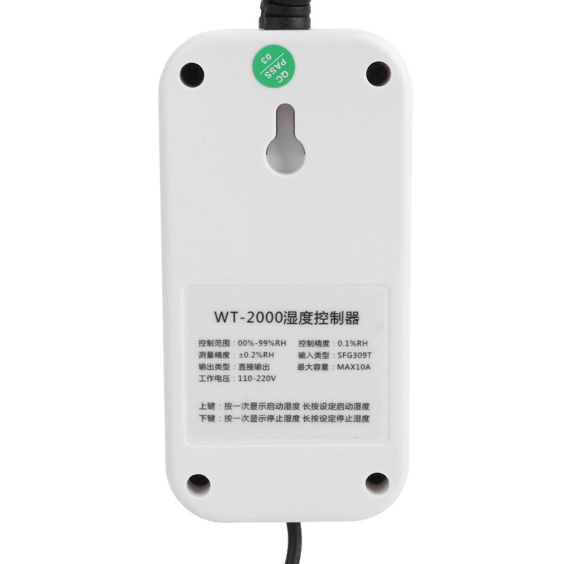 Digital Humidity Controller Humidify Dehumidification Switch Socket 0%~99%RH WT2000